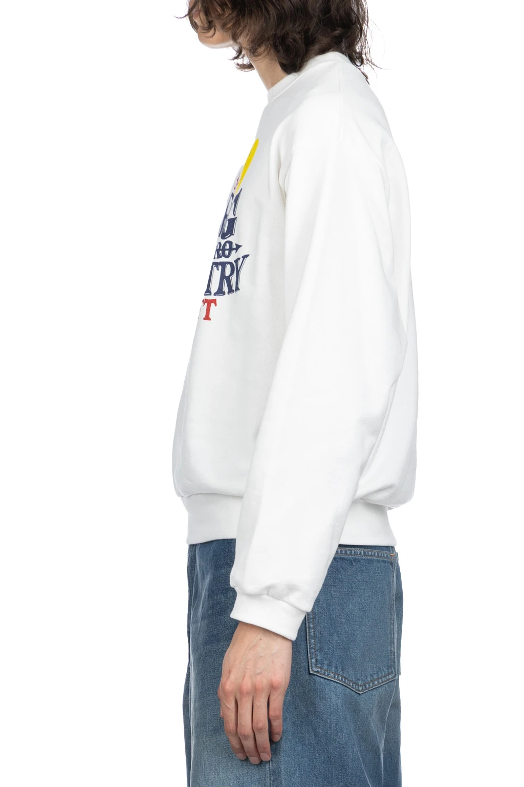 30-Knit Crew Sweatshirt (NIGHT SHIFT PROFILE RAINBOWY) - White 3 30-Knit Crew Sweatshirt (NIGHT SHIFT PROFILE RAINBOWY) - White - Image 3