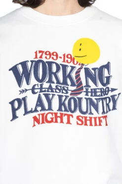 30-Knit Crew Sweatshirt (NIGHT SHIFT PROFILE RAINBOWY) - White 10 30-Knit Crew Sweatshirt (NIGHT SHIFT PROFILE RAINBOWY) - White -Lemaire Shop Kapital 30 Knit Crew Sweatshirt NIGHT SHIFT PROFILE RAINBOWY White K2311LC149 WH 24 m