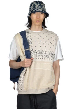 30/-SWT Knit Bandana BIG Vest - Natural