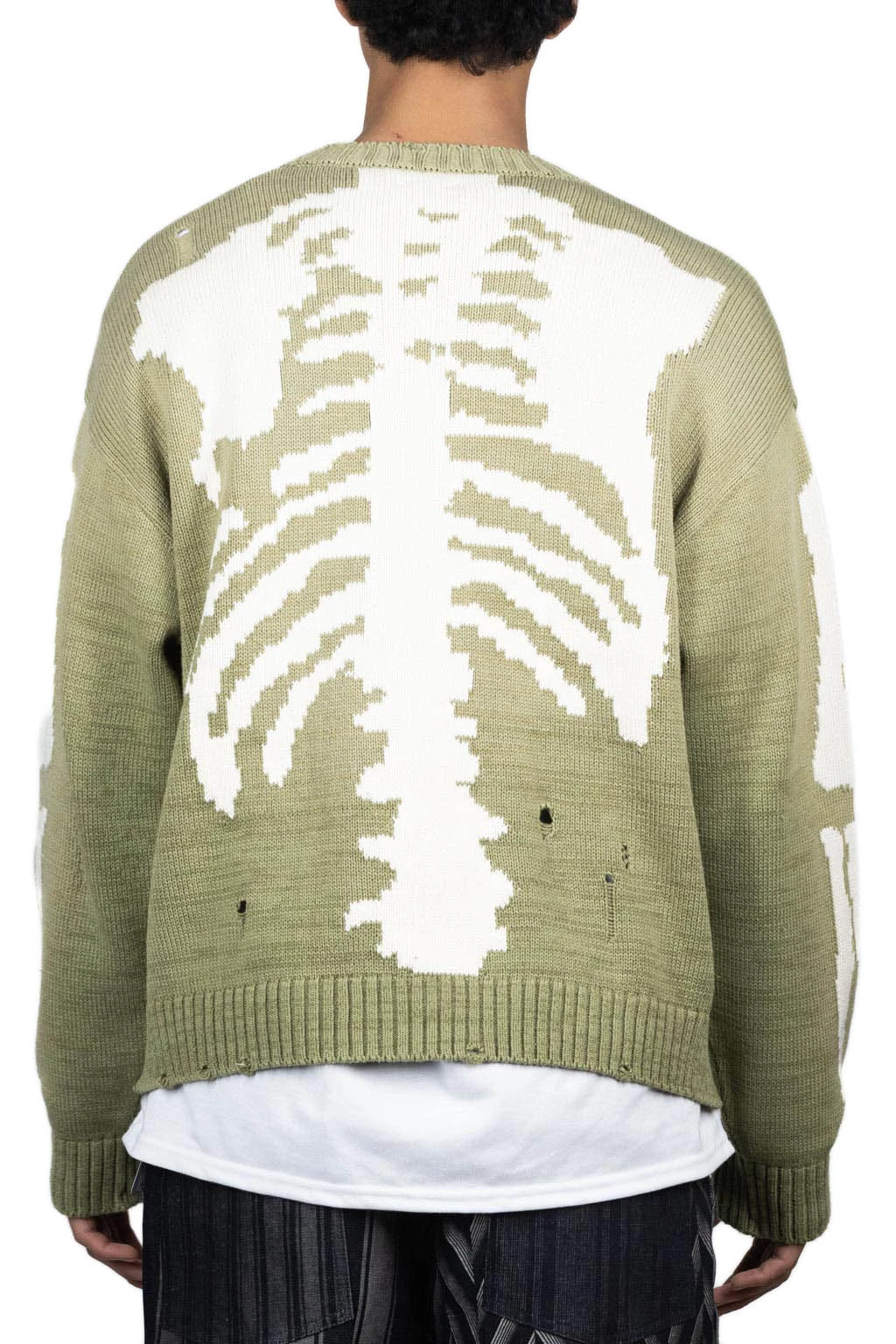 5G Cotton Knit BONE Crew Sweater - Khaki 2 5G Cotton Knit BONE Crew Sweater - Khaki - Image 2