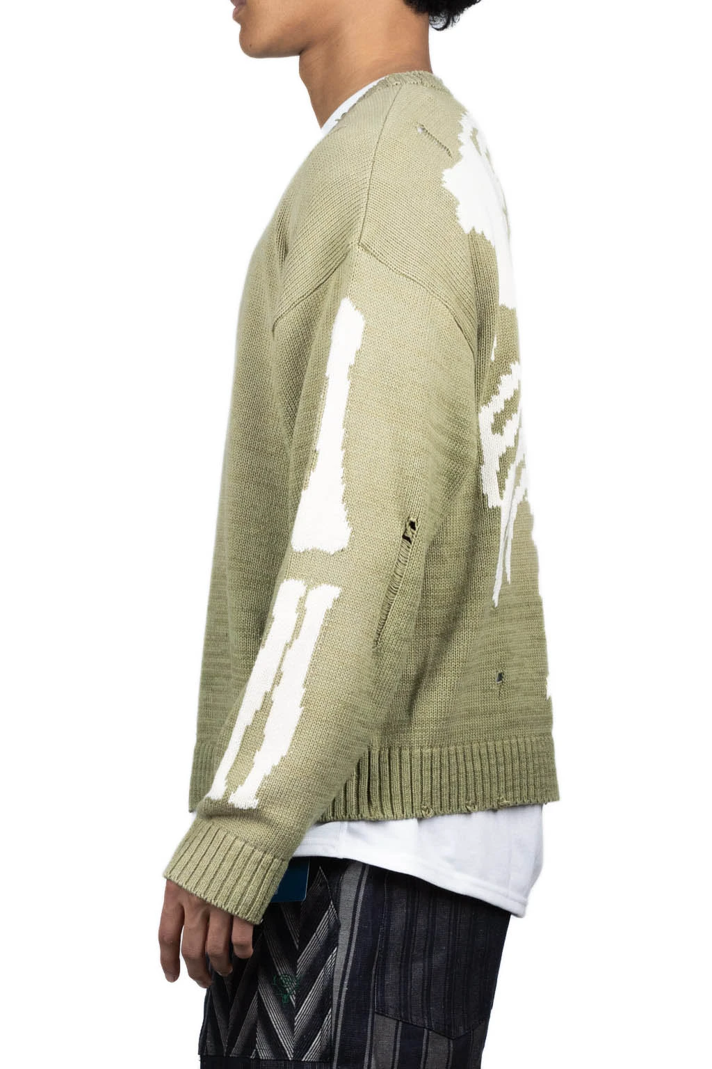 5G Cotton Knit BONE Crew Sweater - Khaki 4 5G Cotton Knit BONE Crew Sweater - Khaki - Image 4