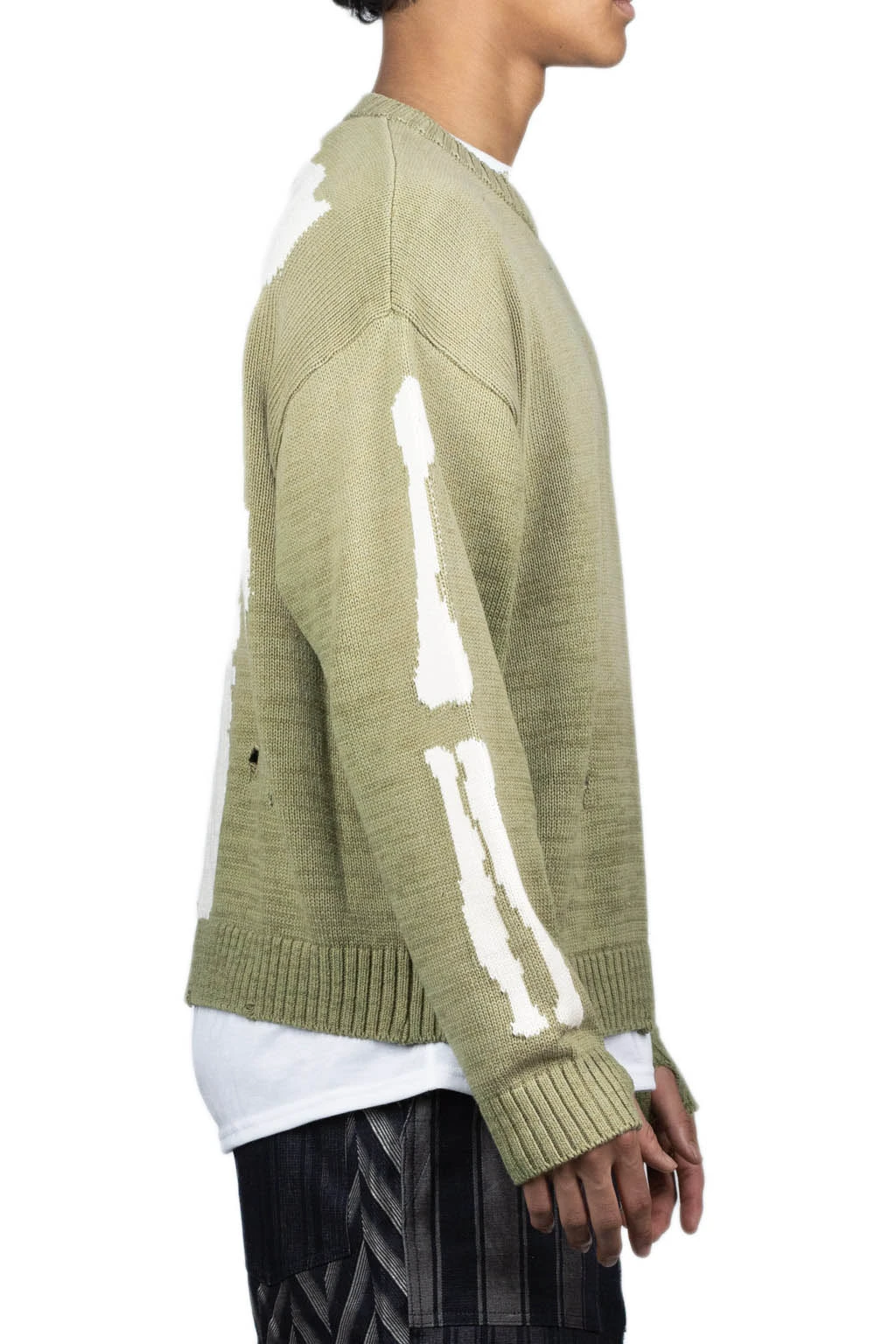 5G Cotton Knit BONE Crew Sweater - Khaki 5 5G Cotton Knit BONE Crew Sweater - Khaki - Image 5