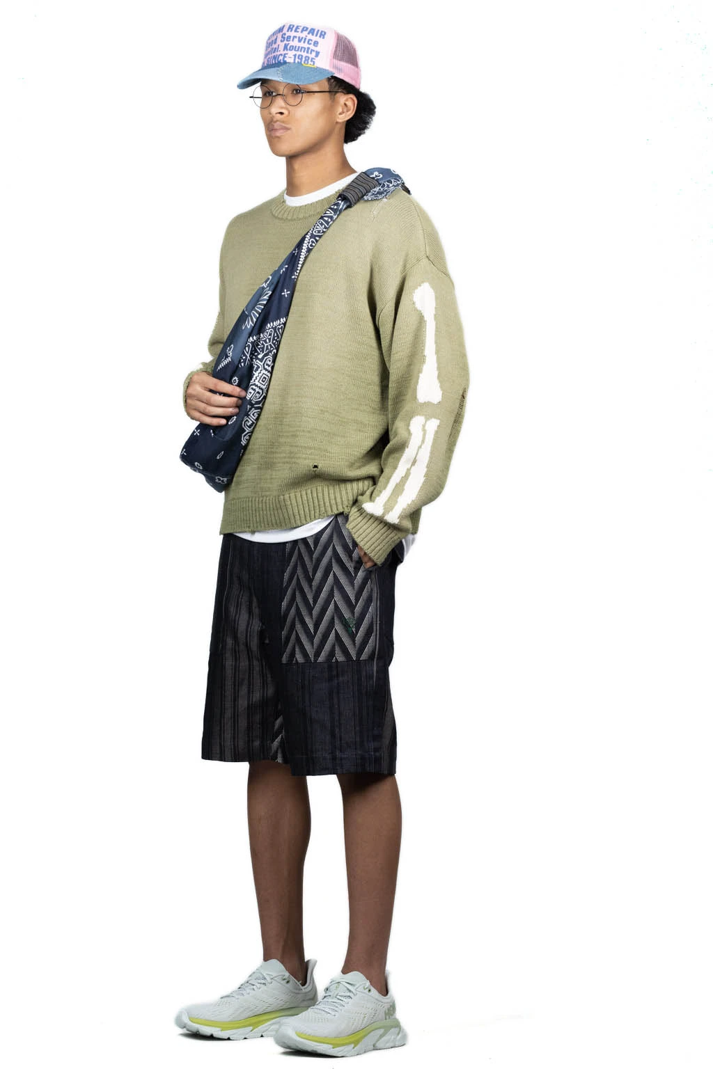 5G Cotton Knit BONE Crew Sweater - Khaki 8 5G Cotton Knit BONE Crew Sweater - Khaki - Image 8