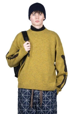 5G Wool BONE Crew Sweater - Mustard