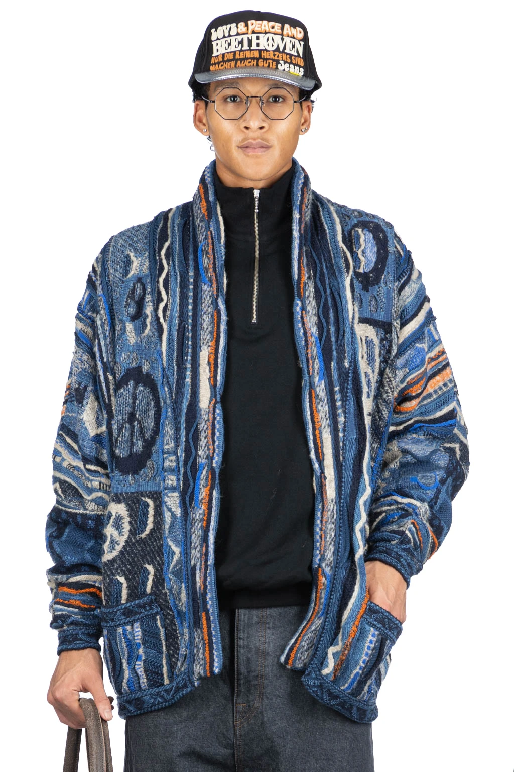 7G BORO Gaudy Knit Cardigan - Navy 1 7G BORO Gaudy Knit Cardigan - Navy