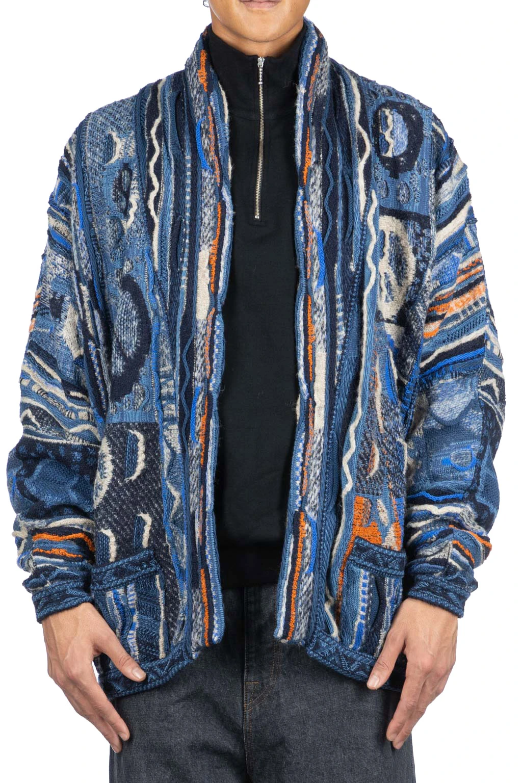 7G BORO Gaudy Knit Cardigan - Navy 2 7G BORO Gaudy Knit Cardigan - Navy - Image 2