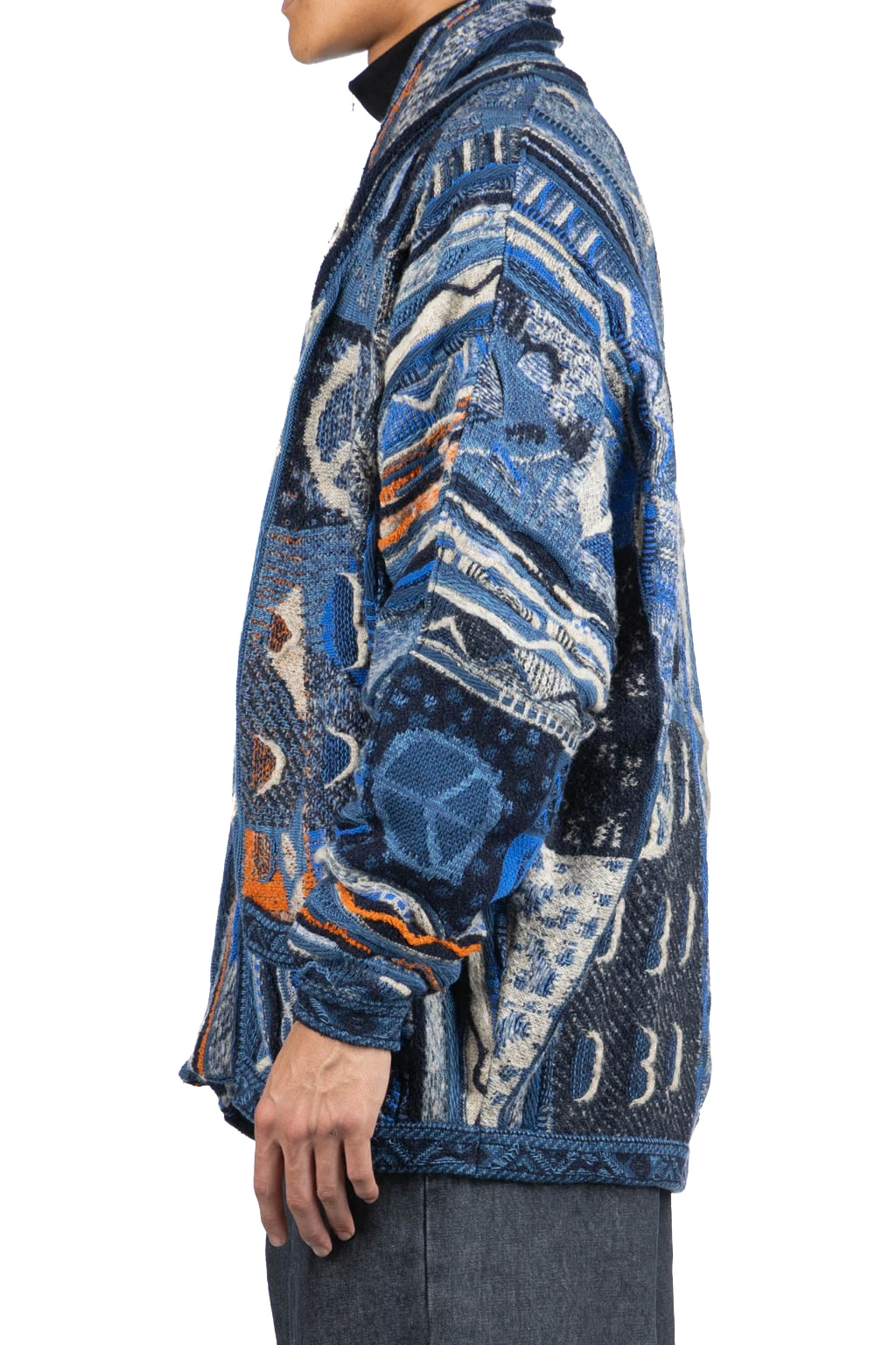 7G BORO Gaudy Knit Cardigan - Navy 3 7G BORO Gaudy Knit Cardigan - Navy - Image 3