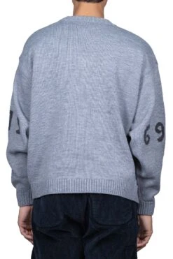 7G Wool Crew Sweater (FAT CAT ON LEGEND LIVE) - Grey -Lemaire Shop Kapital 7G Wool Crew Sweater FAT CAT ON LEGEND LIVE Grey K2210KN111 GRY viv 04 m