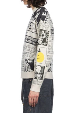 8G Knit NEWSPAPER Crew Sweater (KOUNTRY NEWS) - Natural -Lemaire Shop Kapital 8G Knit NEWSPAPER Crew Sweater KOUNTRY NEWS Natural K2311KN158 NAT 24 m