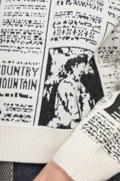 8G Knit NEWSPAPER Crew Sweater (KOUNTRY NEWS) - Natural -Lemaire Shop Kapital 8G Knit NEWSPAPER Crew Sweater KOUNTRY NEWS Natural K2311KN158 NAT 29 m