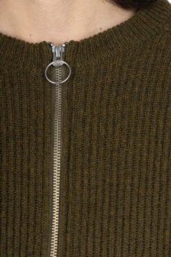 8G Wool Rib Knit Zip Short Cardigan - Khaki -Lemaire Shop Kapital 8G Wool Rib Knit Zip Short Cardigan Khaki K2311KN157 KHA noe 44 m