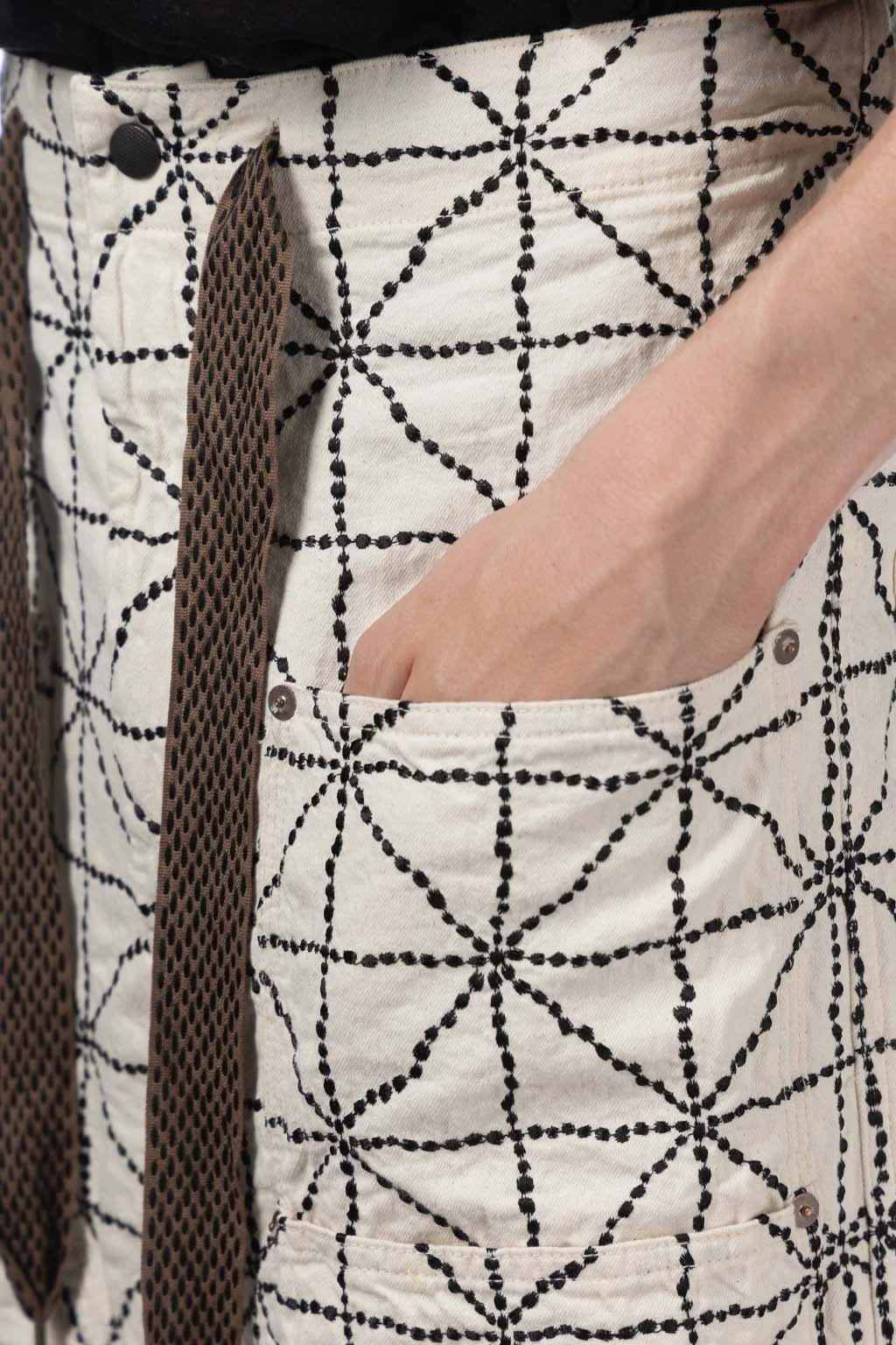 8oz Color Denim FOLD DOJO W-Knee EASY Baggy Pants - Natural 5 8oz Color Denim FOLD DOJO W-Knee EASY Baggy Pants - Natural - Image 5