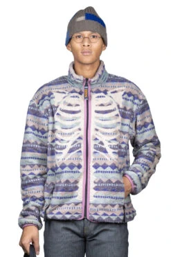 ASHLAND Stripe & BONE Fleece Zip Blouson - Purple