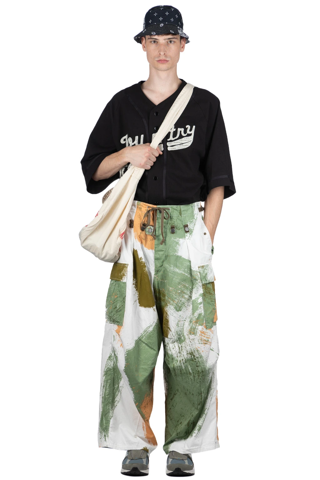 Combed Burberry BRUSH-CAMO JUMBO Cargo Pants - White 1 Combed Burberry BRUSH-CAMO JUMBO Cargo Pants - White
