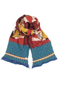 Compressed Wool Scarf JAPAN MIKE Cat - Red