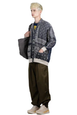 Fleecy Knit Bandana BIVOUAC Cardigan - Black -Lemaire Shop Kapital Fleecy Knit Bandana BIVOUAC Cardigan Black K1910LC072 BLK 29 m