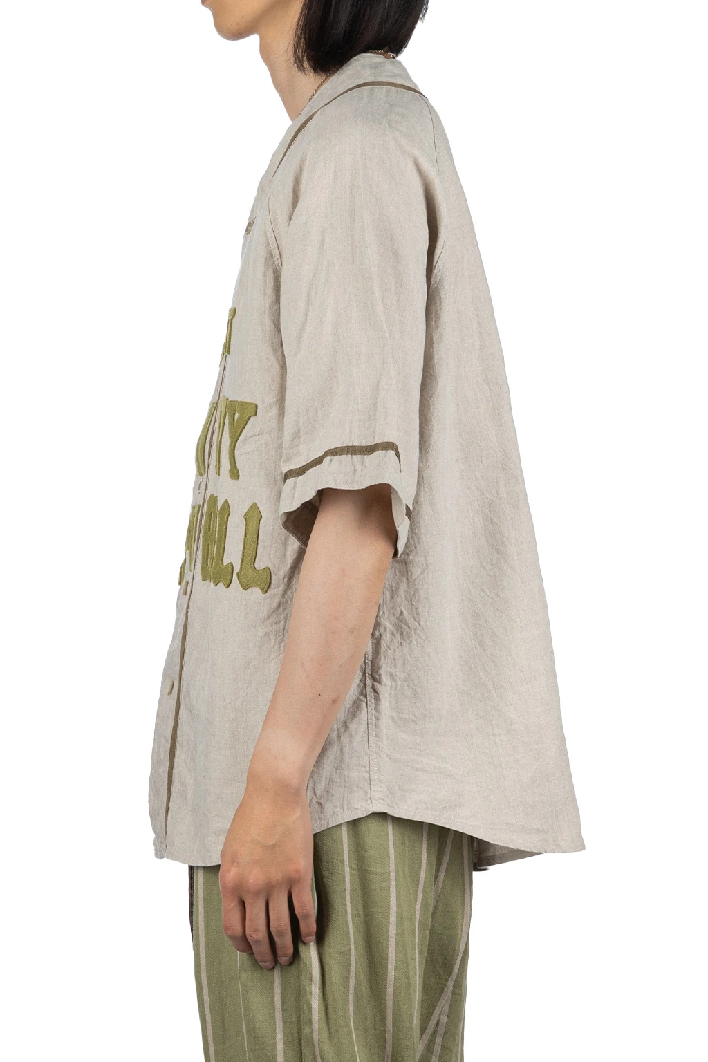 French Linen GREAT KOUNTRY Baseball Shirt - Beige 3 French Linen GREAT KOUNTRY Baseball Shirt - Beige - Image 3