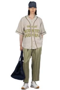 French Linen GREAT KOUNTRY Baseball Shirt - Beige 15 French Linen GREAT KOUNTRY Baseball Shirt - Beige -Lemaire Shop Kapital French Linen GREAT KOUNTRY Baseball Shirt Beige K2303SS060 08 m