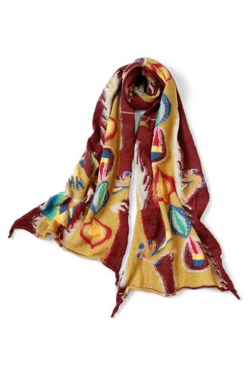 Fulling Wool HAPPY Scarf DRAGON DANCE - 3 Color Choices -Lemaire Shop Kapital Fulling Wool HAPPY Scarf DRAGON DANCE 3 Color Choices K2310XG531 01