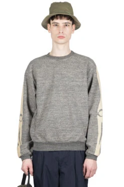 Grandrelle Fleece Knit BIG Crew SWT (BONE) - Charcoal