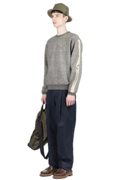 Grandrelle Fleece Knit BIG Crew SWT (BONE) - Charcoal -Lemaire Shop Kapital Grandrelle Fleece Knit BIG Crew SWT BONE Charcoal EK 1541LC ac 17 m