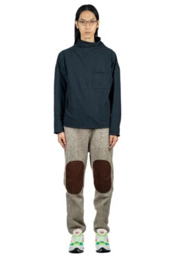 Herringbone Heavy Fleece Easy Pants - Beige X Khaki