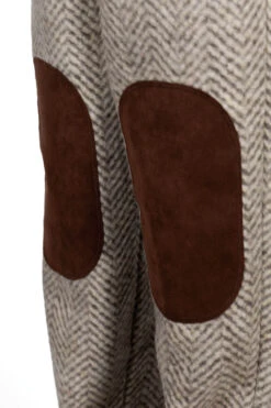 Herringbone Heavy Fleece Easy Tapered Pants - Beige X Khaki -Lemaire Shop Kapital Herringbone Heavy Fleece Easy Tapered Pants Beige x Khaki K2110LP117 07 m