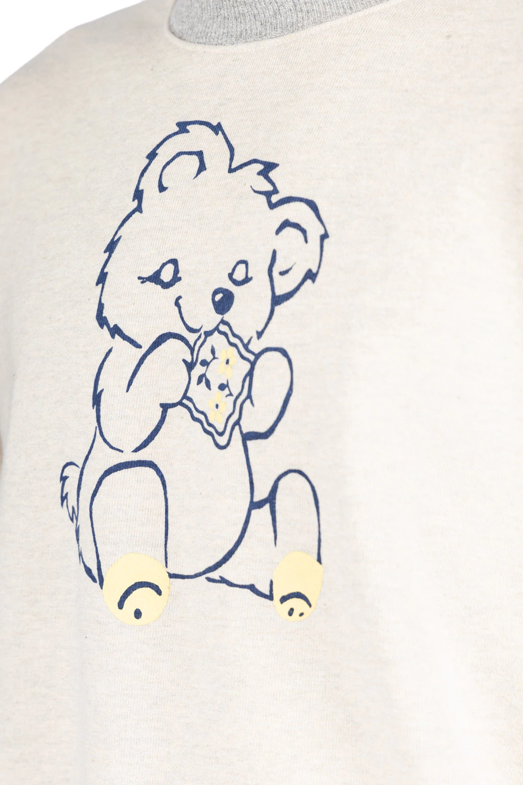 Knit Crew Sweatshirt (PECKISH Little Bear) - Natural X Grey 5 Knit Crew Sweatshirt (PECKISH Little Bear) - Natural X Grey - Image 5