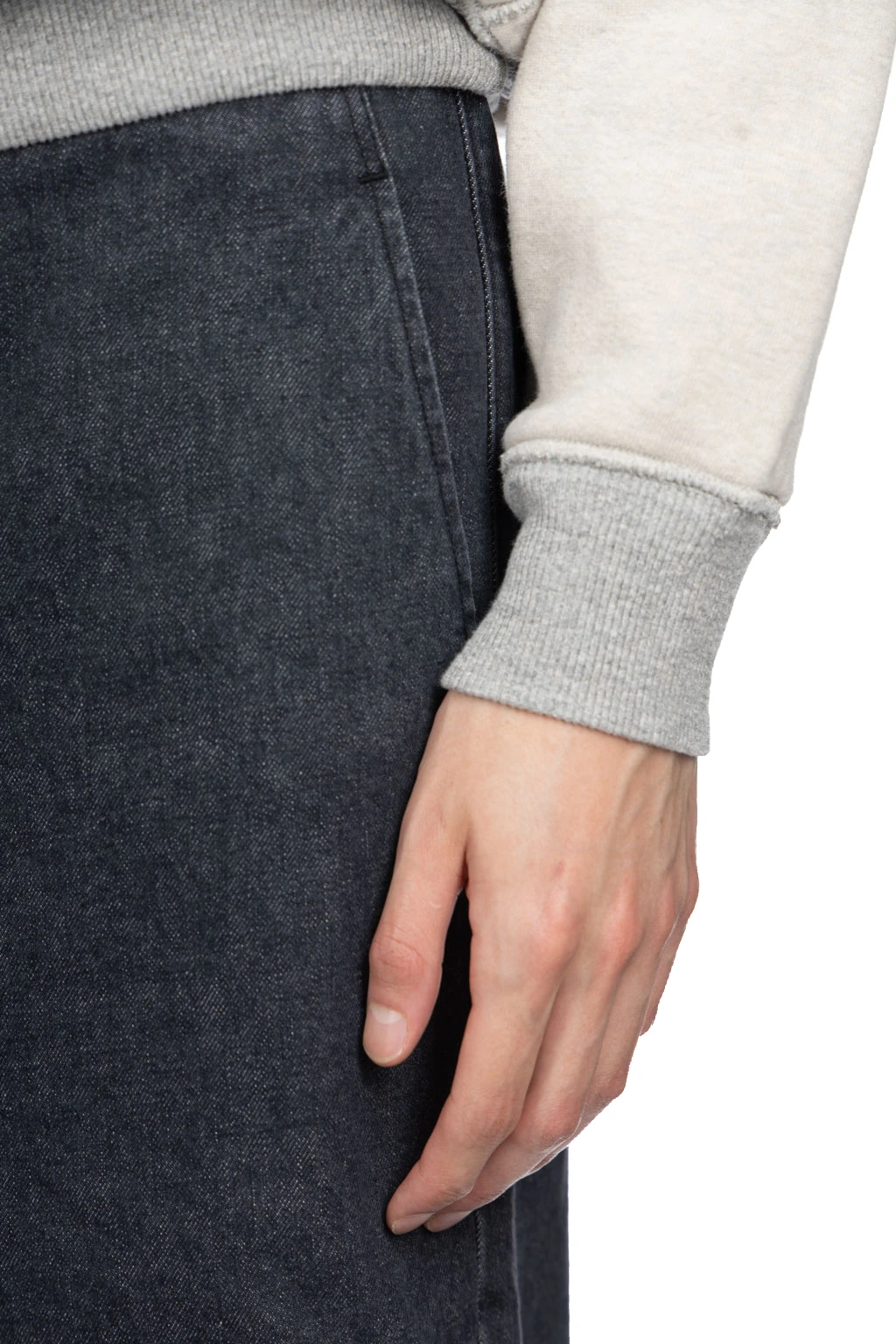 Knit Rev ELBOW RIP Hoodie (PROFILE RAINBOWY) - Natural X Grey 7 Knit Rev ELBOW RIP Hoodie (PROFILE RAINBOWY) - Natural X Grey - Image 7