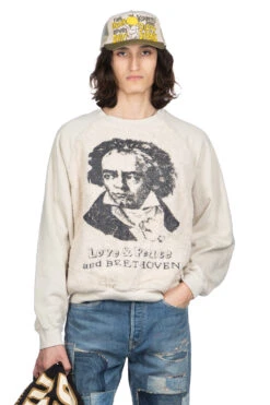 Knit X Fur GRIZZLY SWT (PROFILE RAINBOWY & BEETHOVEN) - Natural