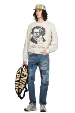 Knit X Fur GRIZZLY SWT (PROFILE RAINBOWY & BEETHOVEN) - Natural -Lemaire Shop Kapital Knit x Fur GRIZZLY SWT PROFILE RAINBOWY BEETHOVEN Natural K2311LC153 NAT noe 07 m