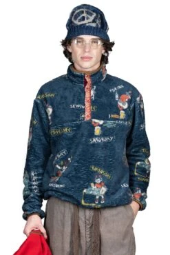 Kountry Calendar Fleece Pullover - Navy