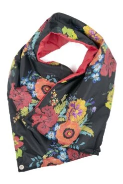 LATVIA Print Nylon OYSE Snood Scarf - Black