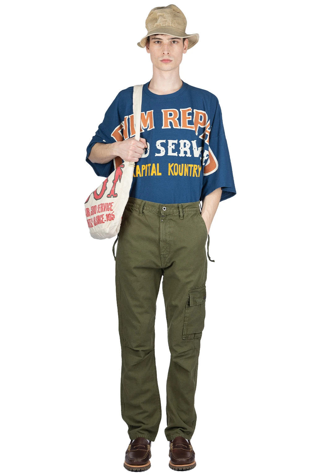 Light Canvas RINGOMAN Cargo Pants - Khaki 1 Light Canvas RINGOMAN Cargo Pants - Khaki