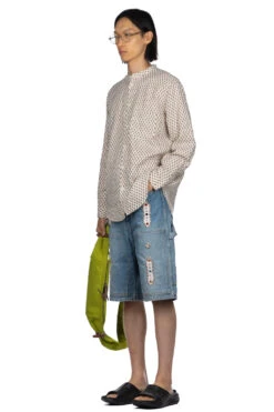 Linen CHIMA-MON Stand Collar Shirt -Lemaire Shop Kapital Linen CHIMA MON Stand Collar Shirt K2304LS108 noe 07 m