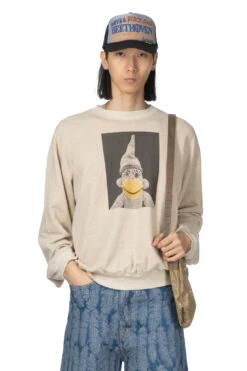 Linen Gauze SWT Knit Crew SWT (CHIROSAKU) - Natural