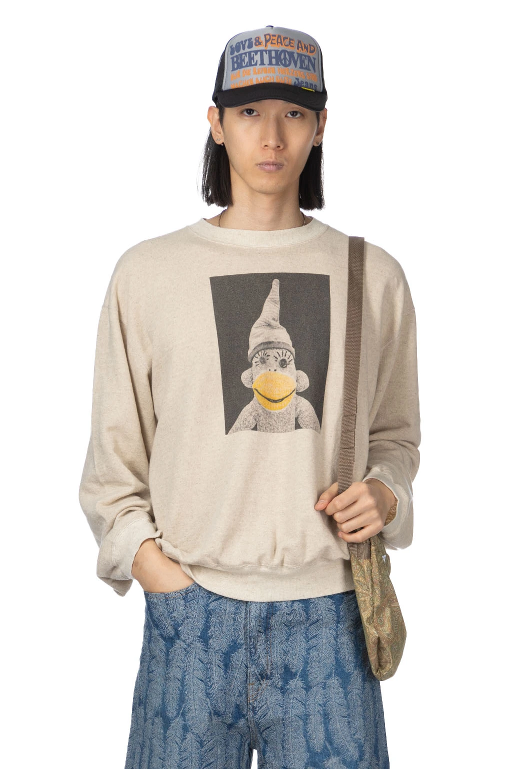 Linen Gauze SWT Knit Crew SWT (CHIROSAKU) - Natural 1 Linen Gauze SWT Knit Crew SWT (CHIROSAKU) - Natural