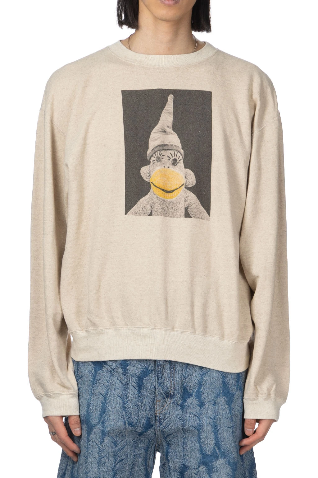 Linen Gauze SWT Knit Crew SWT (CHIROSAKU) - Natural 2 Linen Gauze SWT Knit Crew SWT (CHIROSAKU) - Natural - Image 2