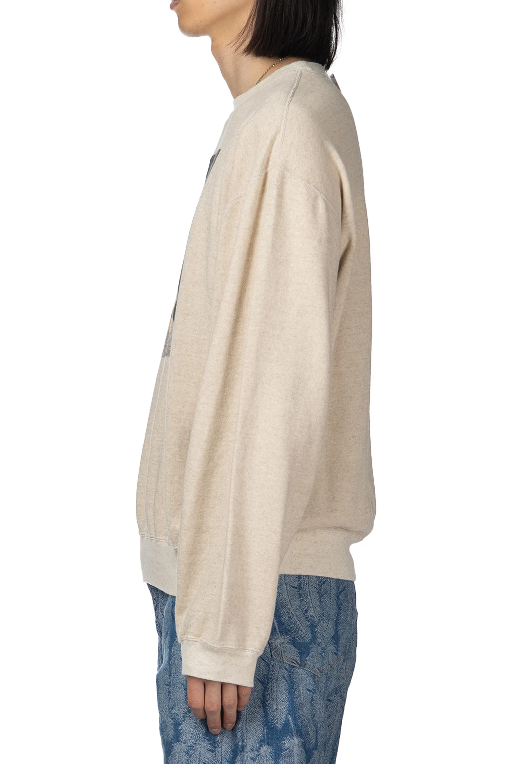 Linen Gauze SWT Knit Crew SWT (CHIROSAKU) - Natural 3 Linen Gauze SWT Knit Crew SWT (CHIROSAKU) - Natural - Image 3