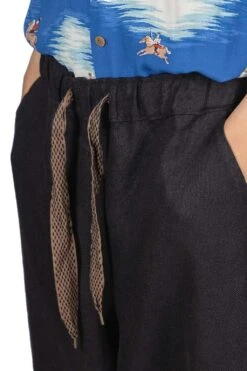 Linen Heavy Canvas CASA Pants - Black -Lemaire Shop Kapital Linen Heavy Canvas CASA Pants Black K2304LP101 ac 05 m