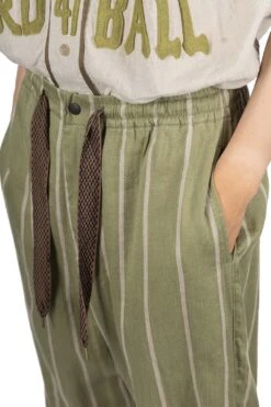 Linen PHILLIES Stripe EASY Pants - Khaki -Lemaire Shop Kapital Linen PHILLIES Stripe EASY Pants Khaki K2303LP020 KHA 05 m