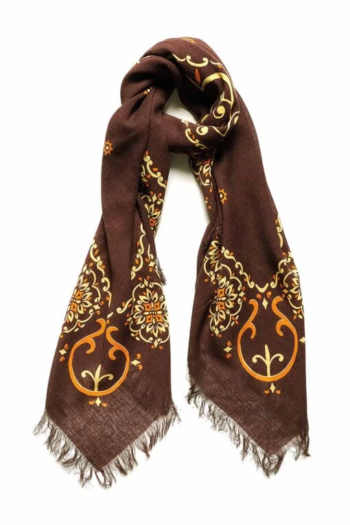 Linen Rayon Fringe Stole (HAVANANAJA) - 4 Color Choices -Lemaire Shop Kapital Linen Rayon Fringe Stole HAVANANAJA 4 Color Choices K2305XG532 01