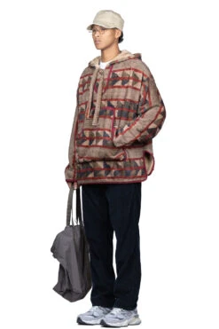 PUEBLO Stripe Fleece BAJA Parka -Lemaire Shop Kapital PUEBLO Stripe Fleece BAJA Parka K2210LC107 viv 06 m