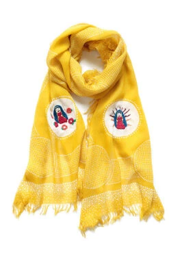 Rayon Dot Fringe Stole (MARIA Embroidery)