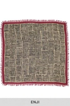 Rayon Fringe Stole (HACKSAW-BLOCK) - 3 Color Choices -Lemaire Shop Kapital Rayon Fringe Stole HACKSAW BLOCK 3 Color Choices K2309XG528 11