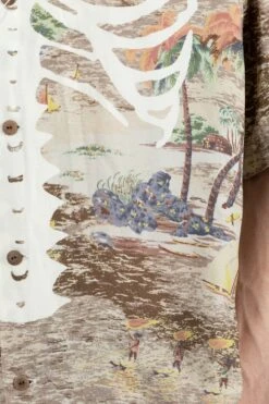 Rayon KAMEKAMEHA BONE Aloha Shirt - Brown -Lemaire Shop Kapital Rayon KAMEKAMEHA BONE Aloha Shirt Brown EK 1214SS BR noe 26 m