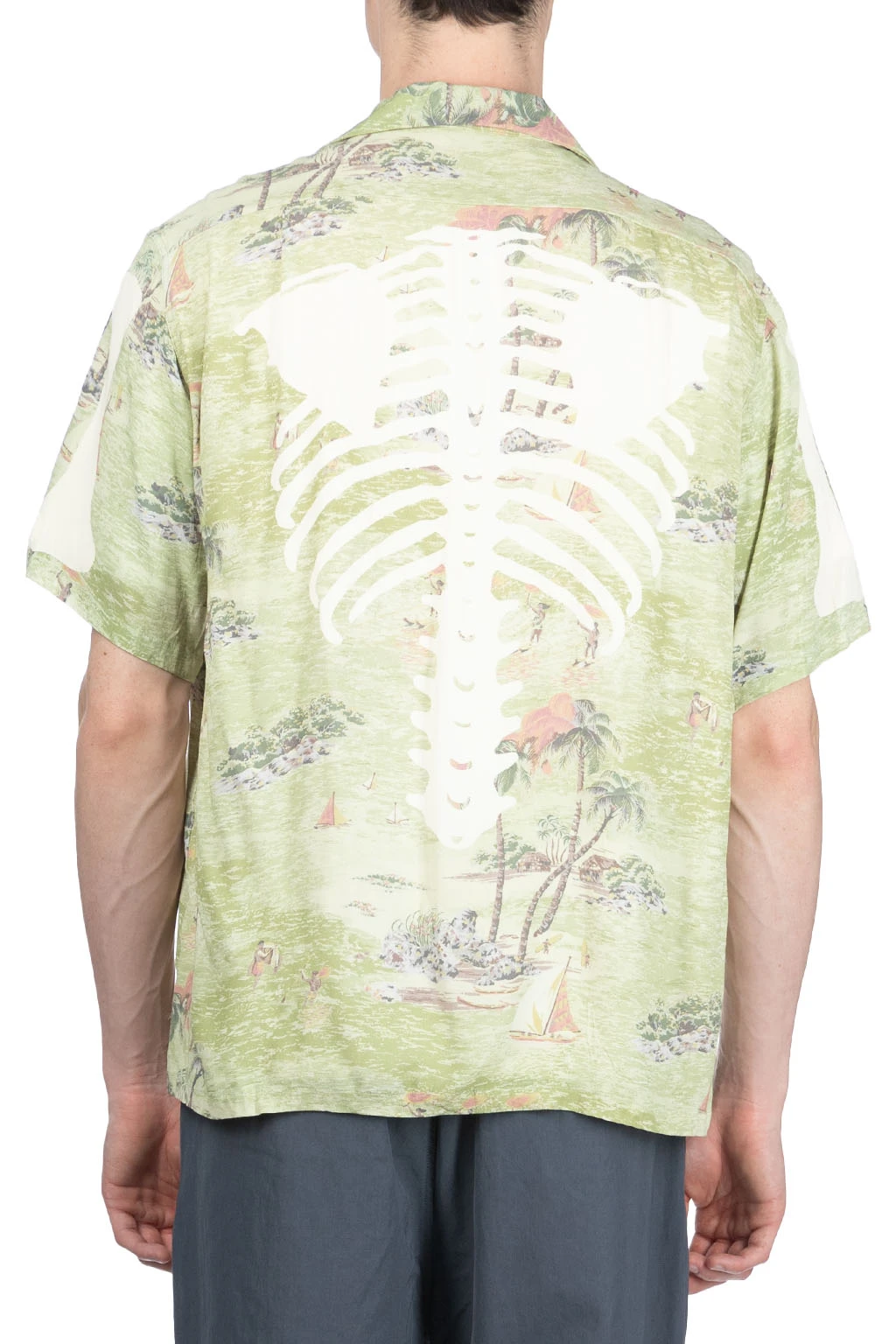 Rayon KAMEKAMEHA BONE Aloha Shirt - Khaki 4 Rayon KAMEKAMEHA BONE Aloha Shirt - Khaki - Image 4