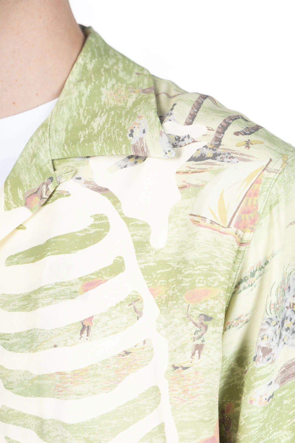 Rayon KAMEKAMEHA BONE Aloha Shirt - Khaki 5 Rayon KAMEKAMEHA BONE Aloha Shirt - Khaki - Image 5