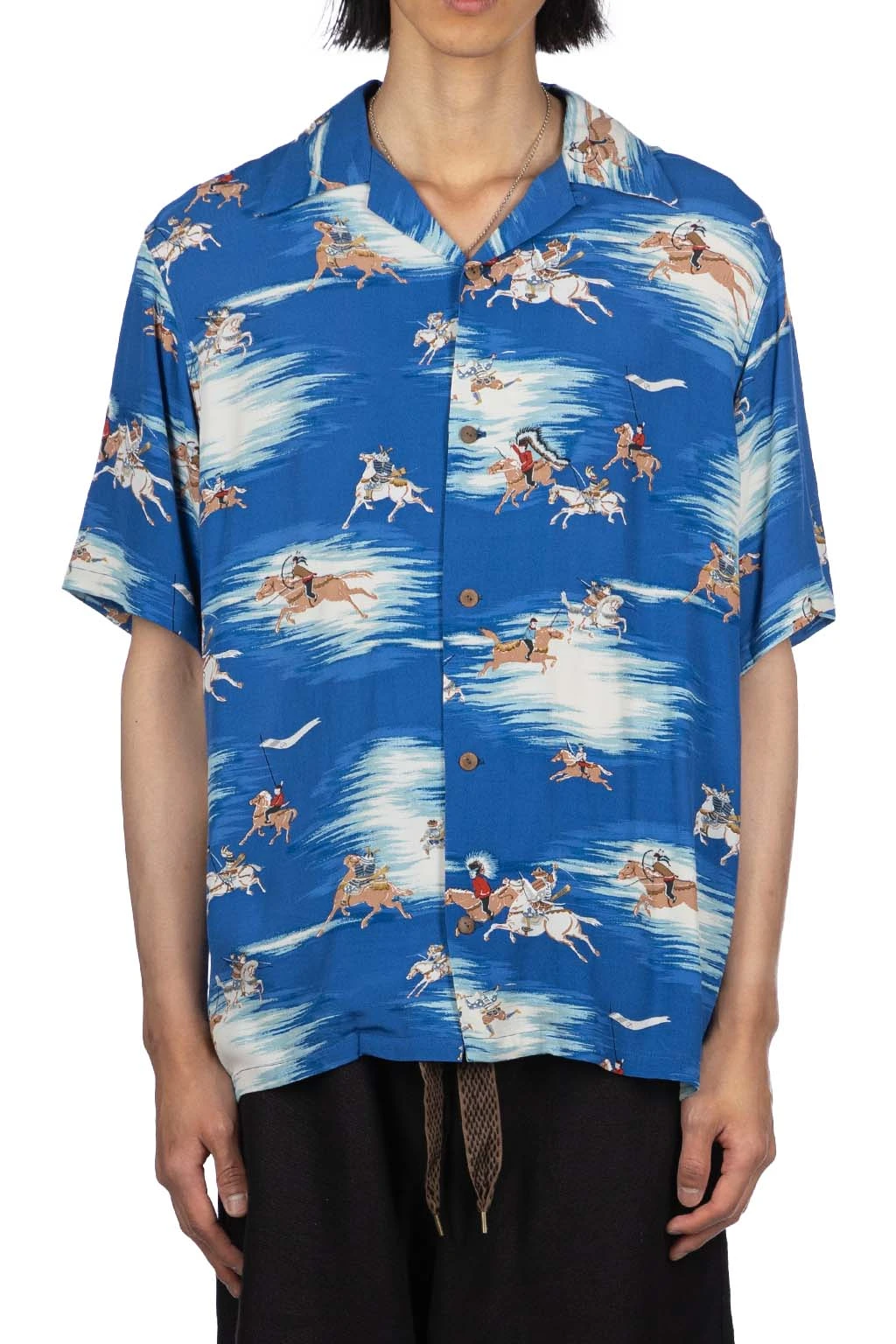 Rayon KAMIKAZE Aloha Shirt - Blue 2 Rayon KAMIKAZE Aloha Shirt - Blue - Image 2
