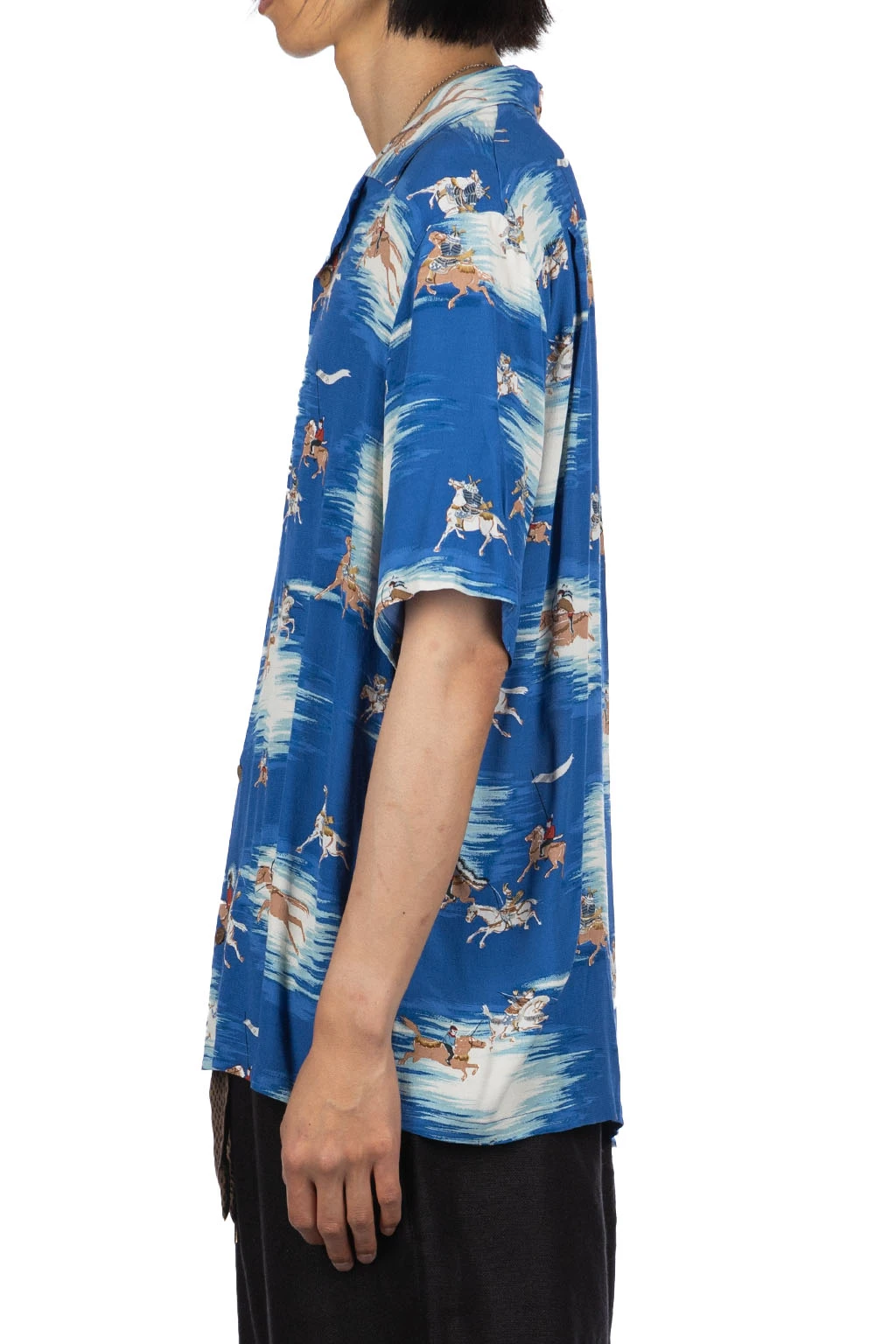 Rayon KAMIKAZE Aloha Shirt - Blue 3 Rayon KAMIKAZE Aloha Shirt - Blue - Image 3